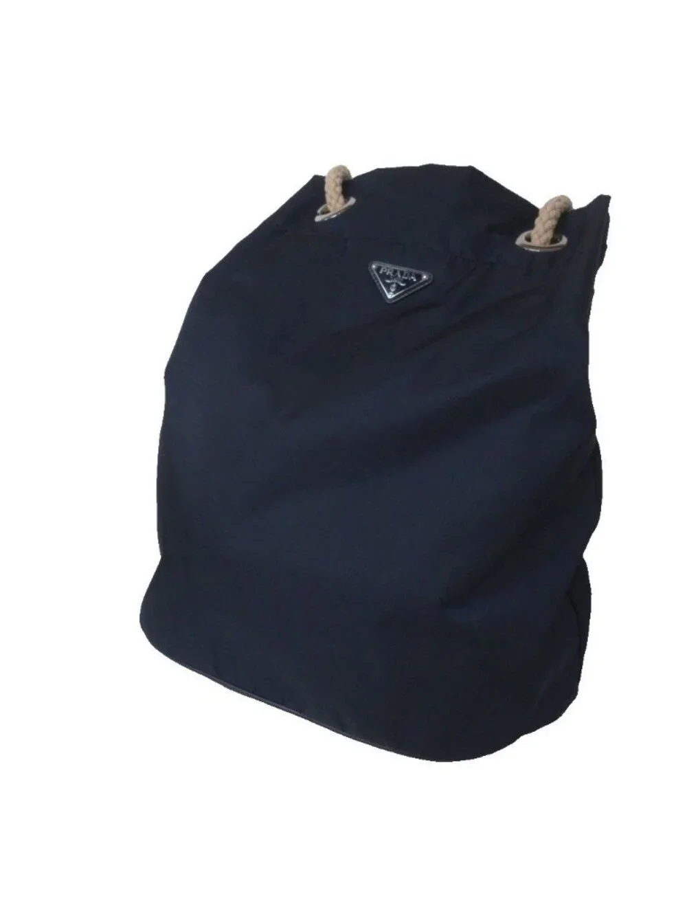 Prada Mariner Small Re-Nylon Bucket Bag Triangular Plate Paneled Design Rope